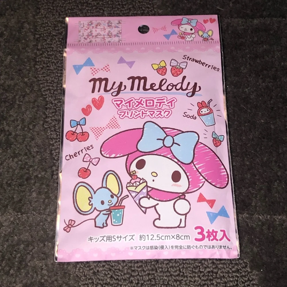 My Melody & Flat Sanrio Face Masks Kawaii Japan Exclusive *Children's Size*